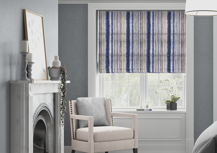Guarda Stripe, Indigo - Roman Blind - Image 3